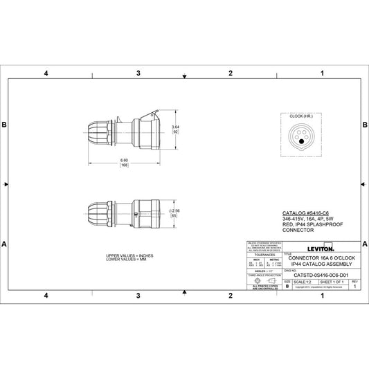 Leviton S416-C6 Pin & Sleeve Device