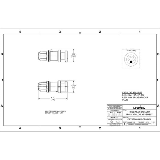 Leviton S416-P6 Pin & Sleeve Device