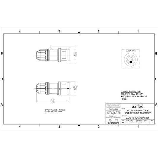 Leviton S432-P6 Pin & Sleeve Device