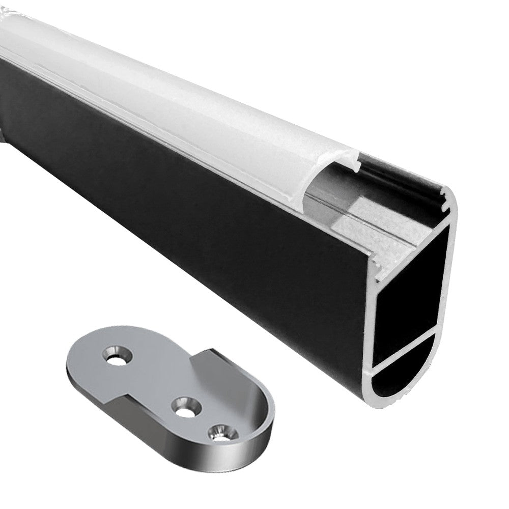 Abba Lighting AP16F-Bk Aluminum LED Profile Channel Black