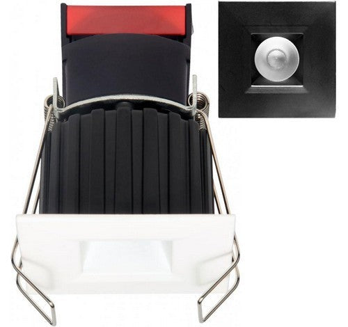 ELCO Lighting E1L12F40BB 1 Inch Square Recessed Oak Reflector Downlight 4000K 38 Degree 540 lm All Black