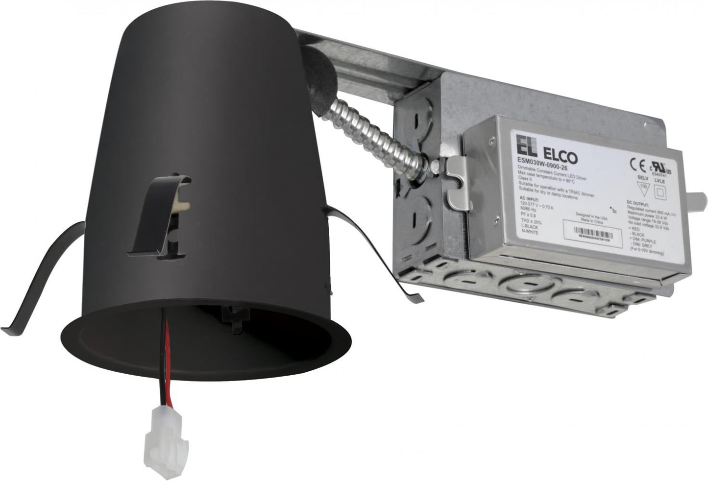 ELCO Lighting E4LRC12-2 4-Inch Recessed Housing, 1250 lm, 120V
