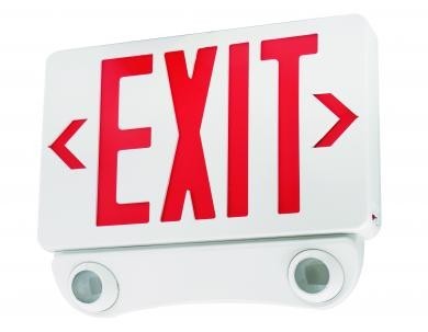 ELCO Lighting EE85HR LED Combo Exit with LED Heads,Red