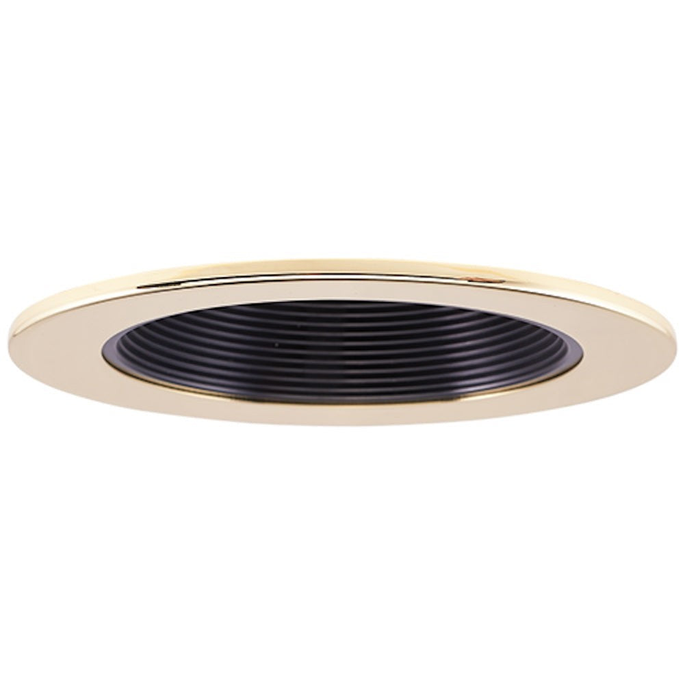 ELCO Lighting EL1493BG 4" Low Voltage Black Bafl with Gld Ring