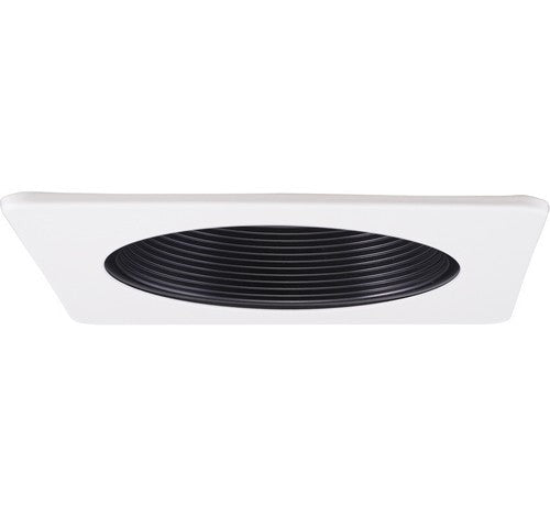 ELCO Lighting EL2493B 4" Low Voltage Phenolic Black Baffle Trim,White Ring