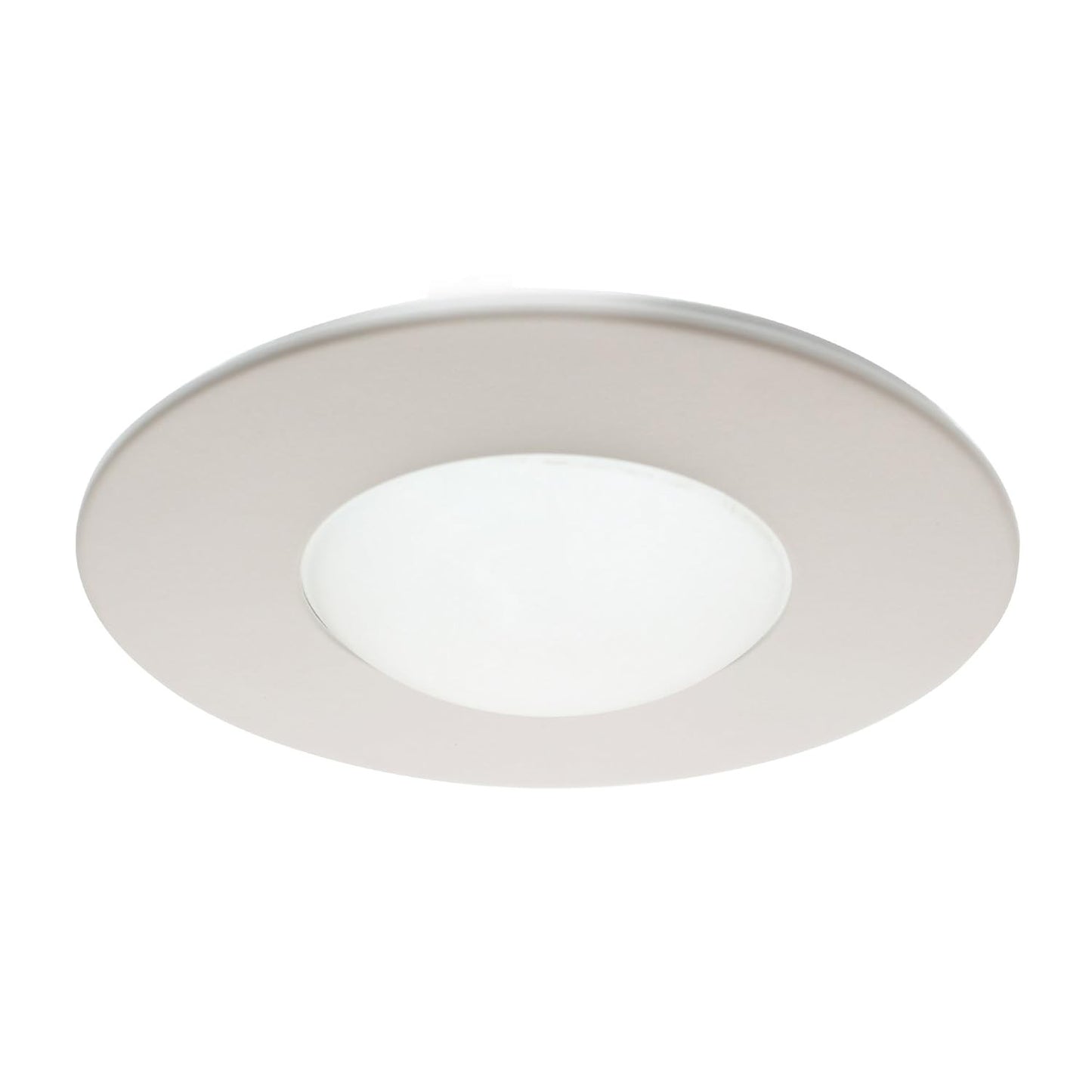 ELCO Lighting EL996W 4" Shwr Trim with Round Drop, Frstd Lens