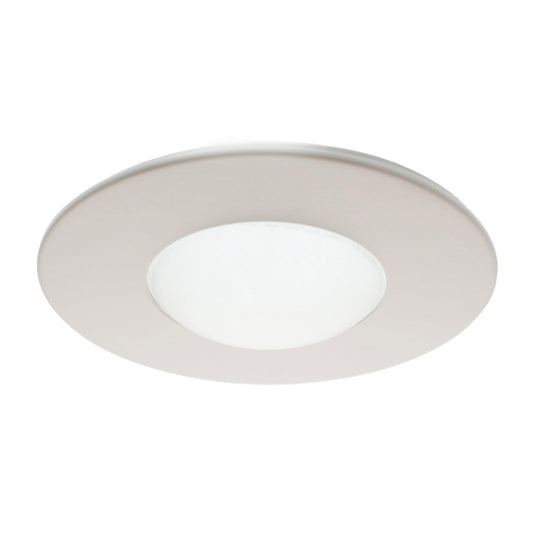 ELCO Lighting EL996W 4" Shwr Trim with Round Drop, Frstd Lens
