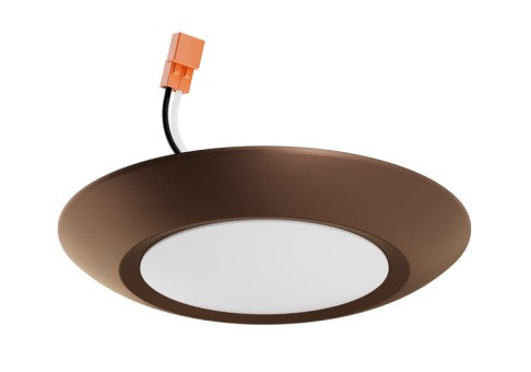 ELCO Lighting 6" 15W 900 lm 5CCT selectable Alva LED Disk Light Black Finish ELSF11CT5B