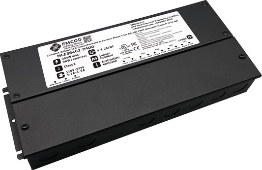 EMCOD MLE384C2-24UD Multi-Circuit Universal LED Driver 4 X 96W 24VDC Class 2