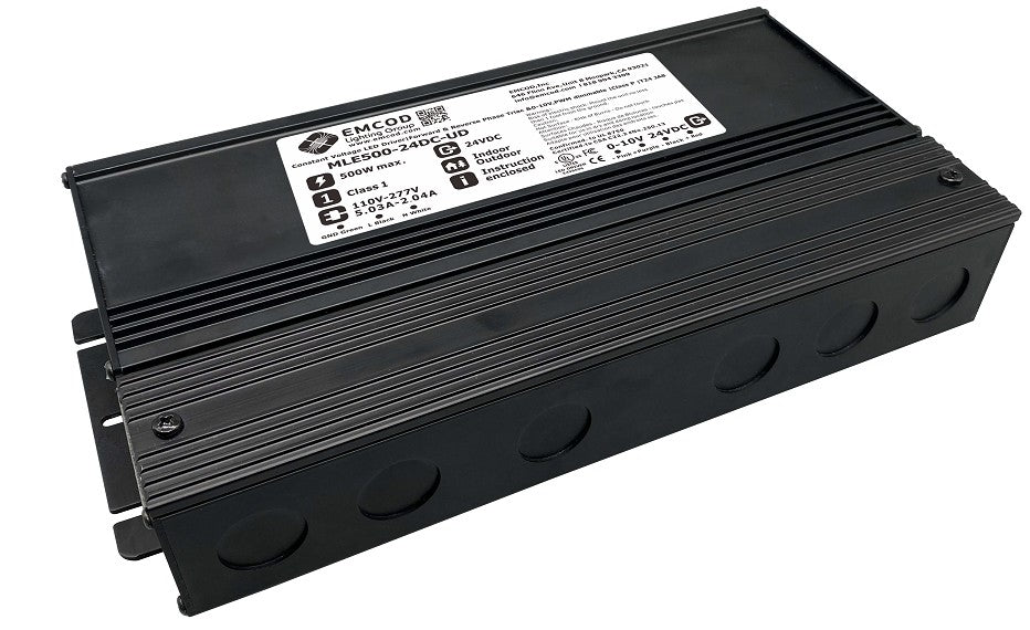 EMCOD MLE500-24DC-UD Outdoor Universal 5-in-1 Dimmable LED Driver 500W 24VDC