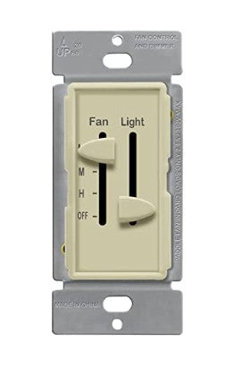 Enerlites 3 Speed Fan Control With Dimmer - Slide Ivory 17001-F3-I