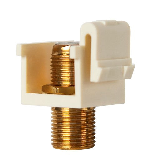 Enerlites Decorator Adapter 1-Gang Gold F-Type Coupler F To F Light Almond 6101-LA