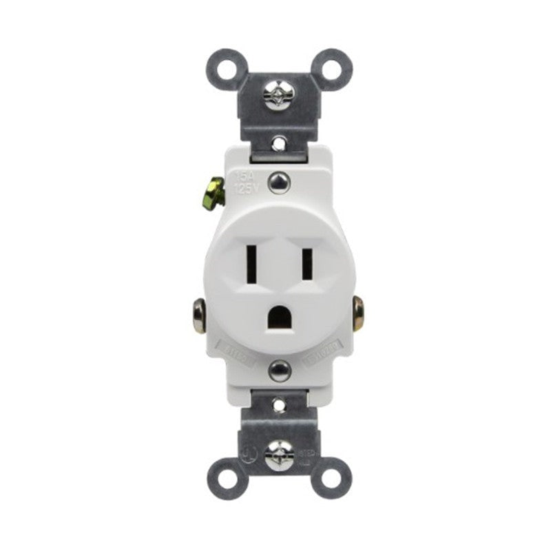 Enerlites Comm Single Receptacle 15A 125V 5-15R White 61150-W