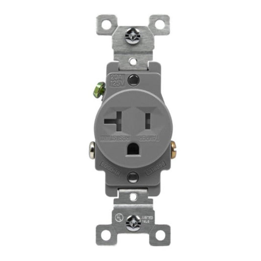 Enerlites Comm Single Tr Receptacle 20A 125V 5-20R Gy 61200-TR-GY