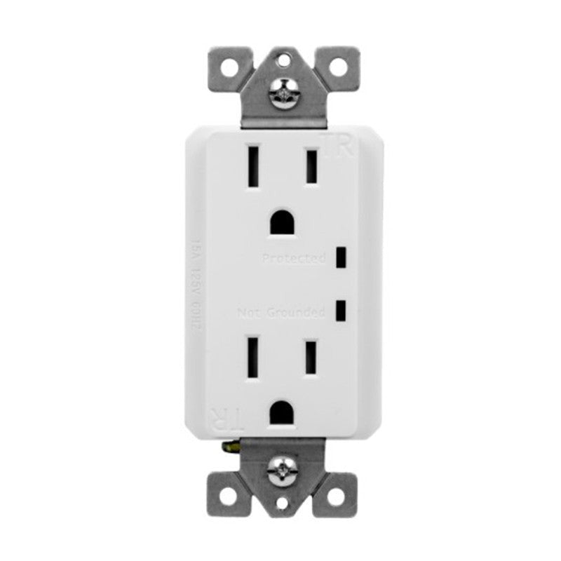Enerlites Resi Decorator Tr Receptacle Self-Grd 15A 125V 5-15R Sv 61501-TR-SV