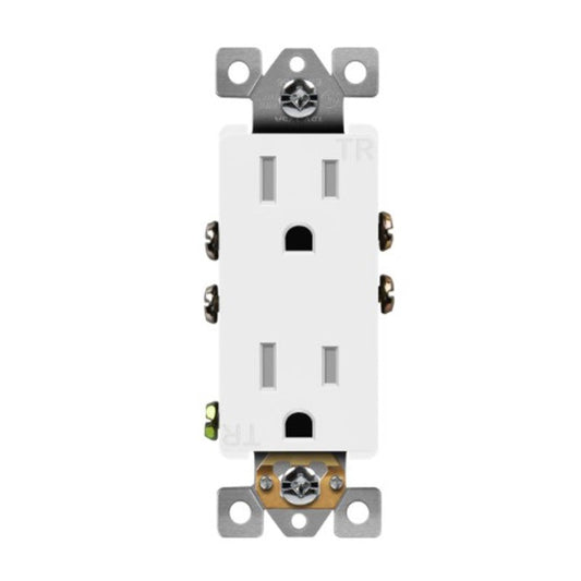 Enerlites Resi Decorator Tr Receptacle Self-Grd 15A 125V 5-15R White 61501-TR-W
