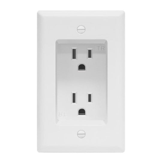 Enerlites Resi Recessed Decorator Tr Receptacle 15A 125V 5-15R White 61501-TRRP-W