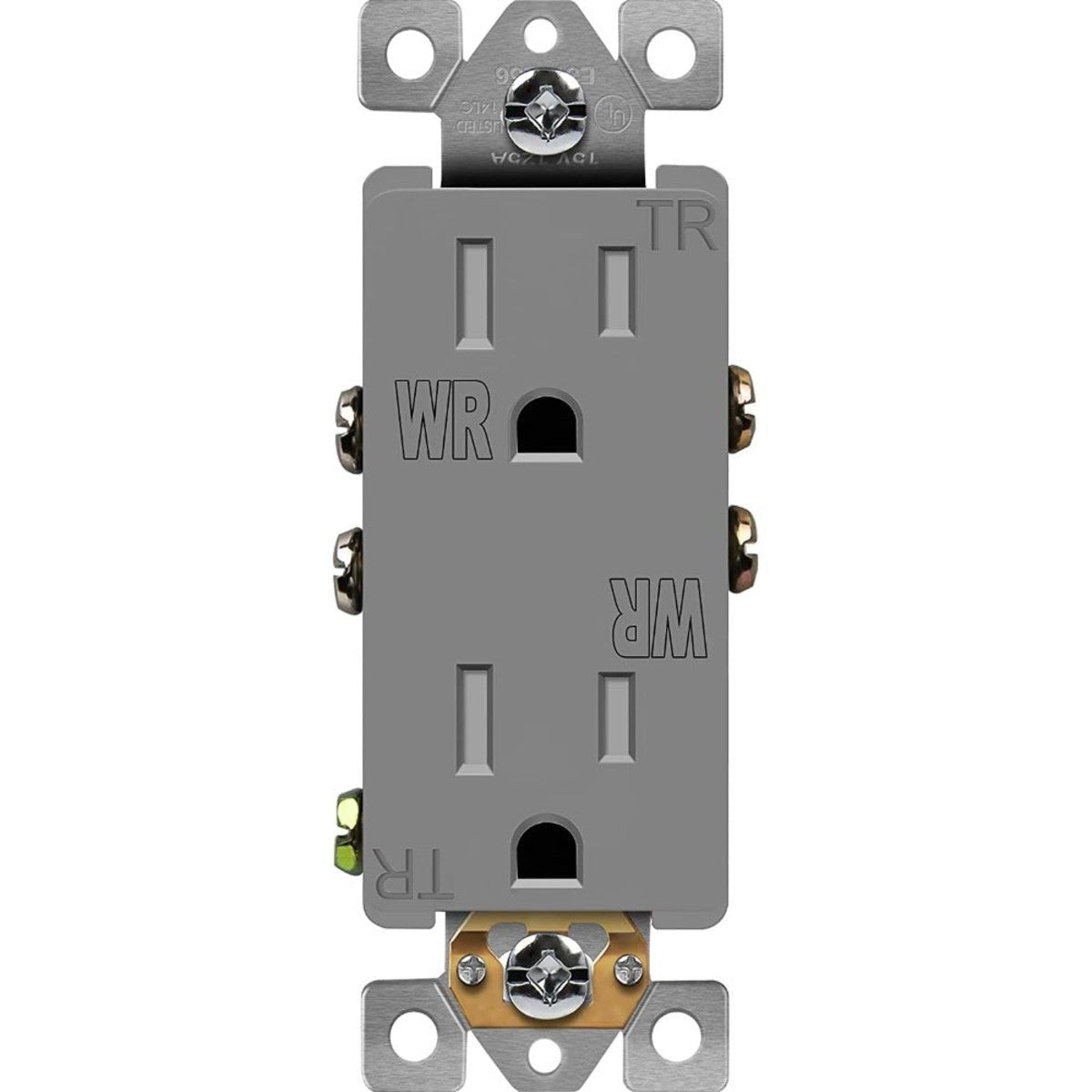 Enerlites Resi Decorator Twr Receptacle 15A 125V 5-15R Gy 61501-TWR-GY