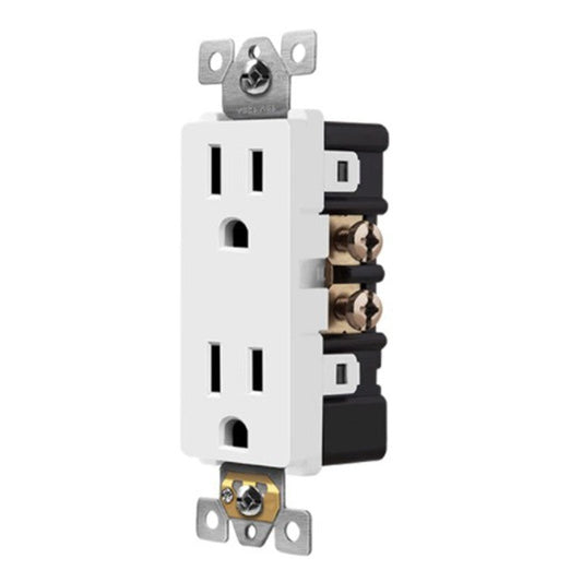 Enerlites Resi Decorator Receptacle Self-Grd 15A 125V 5-15R White 61501-W