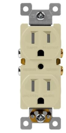 Enerlites Resi Duplex Receptacle Self-Grd 15A 125V 5-15R Ivory 61580-I