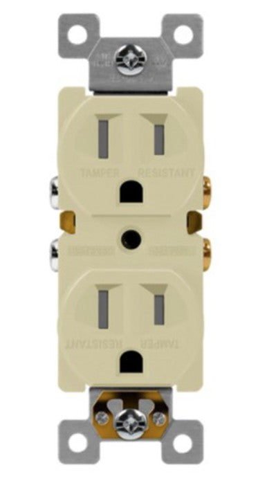 Enerlites Resi Duplex Tr Receptacle Self-Grd 15A 125V 5-15R Ivory 61580-TR-I