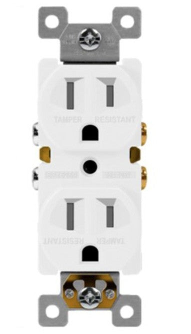 Enerlites Resi Duplex Tr Receptacle Self-Grd 15A 125V 5-15R White 61580-TR-W