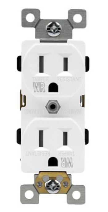 Enerlites Resi Duplex Twr Receptacle 15A 125V 5-15R White 61580-TWR-W