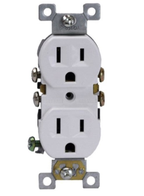 Enerlites Resi Duplex Receptacle Self-Grd 15A 125V 5-15R White 61580-W