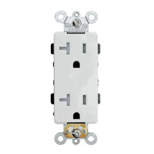 Enerlites Resi Decorator Tr Receptacle Self-Grd 20A 125V 5-20R White 62001-TR-W