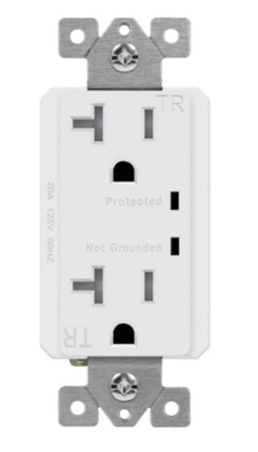 Enerlites Resi 20A Surge Supressor Tr Receptacle 20A 125V 5-20R White 62001-TRSS-W
