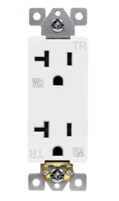 Enerlites Comm Twr Decorator Receptacle 20A 125V 5-20R White 62060-TWR-W