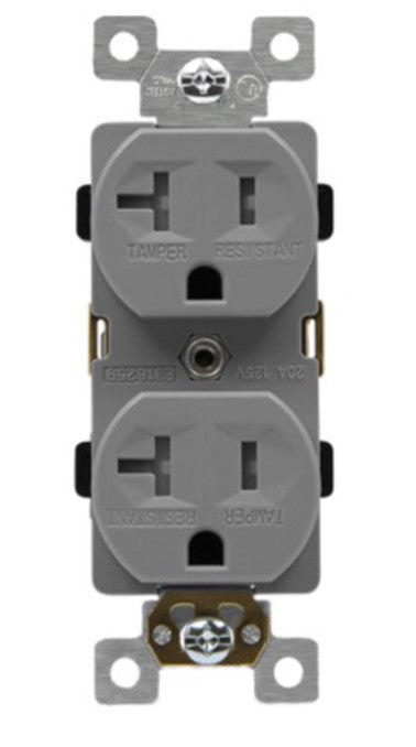 Enerlites Ind Duplex Tr Receptacle 20A 125V 5-20R Gy 62080-TR-GY