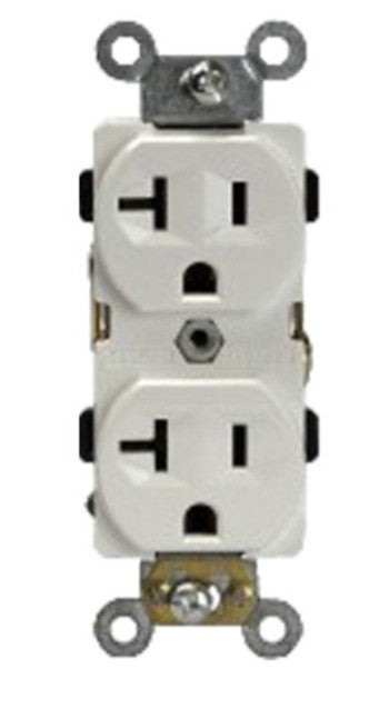 Enerlites Ind Duplex Receptacle 20A 125V 5-20R White 62080-W
