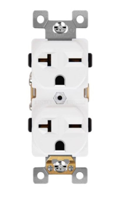 Enerlites Ind Duplex Receptacle 20A 250V 6-20R White 62081-W