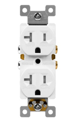 Enerlites Resi Duplex Tr Receptacle Self-Grd 20A 125V 5-20R White 62580-TR-W