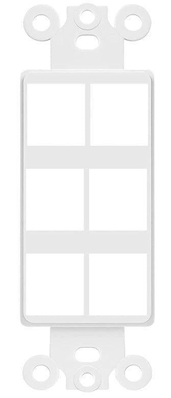 Enerlites Insert Decorator Datacom 6-Port Plate White 6266-W