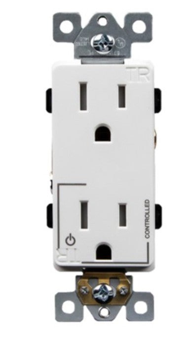 Enerlites Comm Half Plug Load Decorator Tr Receptacle 15A 125V 5-15R White 63150-TR-PLH-W