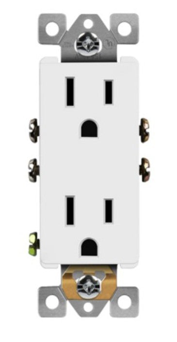 Enerlites Ind Decorator Tr Receptacle 15A 125V 5-15R White 63150-TR-W