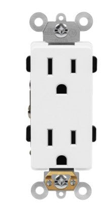 Enerlites Ind Decorator Receptacle 15A 125V 5-15R White 63150-W