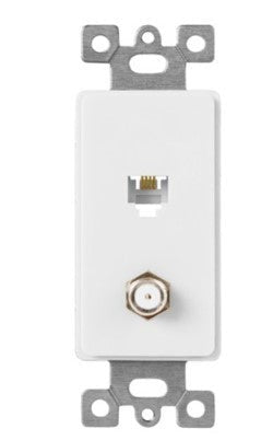 Enerlites V&A Rj11 4-Pos / 4-Cond & F-Type Conf To F Ivory 6507-I