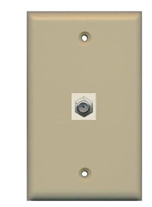 Enerlites Tel & Catv 1-Gang Wall Plate F-Type Conf To F Ivory 6601-I