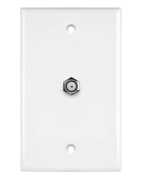 Enerlites Tel & Catv 1-Gang Wall Plate F-Type Conf To F White 6601-W