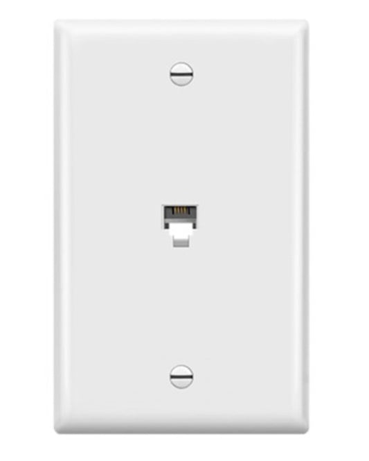 Enerlites Tel 1-Gang Wall Plate Rj11 6-Pos / 4-Cond Ivory 6611-I
