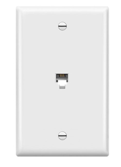 Enerlites Tel 1-Gang Wall Plate Rj11 6-Pos / 4-Cond White 6611-W