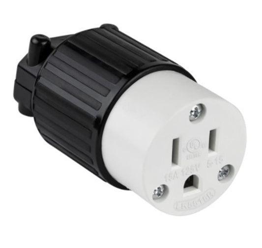 Enerlites Ind Sb Con2P 3-Way Grd 5-15C 15A 125V Black 66201-BK