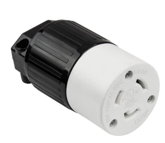 Enerlites Ind Locking Con 2P 3-Way L5-20C 20A 125V Black 66402-BK
