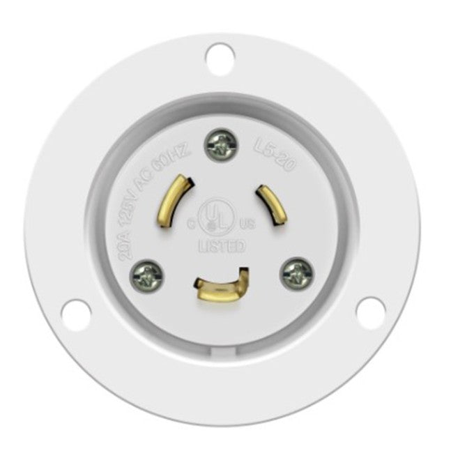 Enerlites Ind Locking Fi 2P 3-Way L5-20Pfi 20A 125V White 66403-W