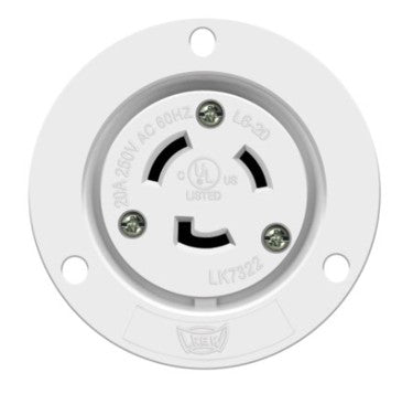Enerlites Ind Locking Fo 2P 3-Way L6-20Rfo 20A 250V White 66414-W