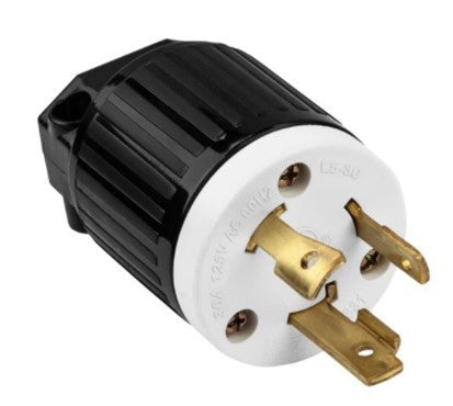 Enerlites Ind Locking Plug 2P 3-Way Grd L5-30P 30A 125V Black 66450-BK