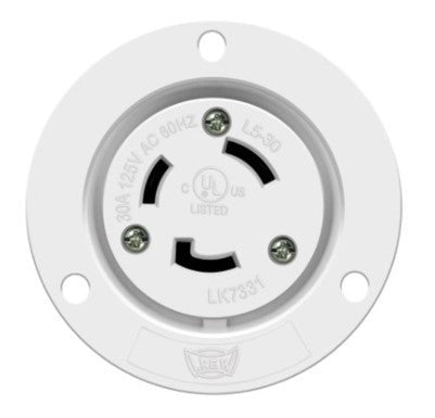 Enerlites Ind Locking Fo 2P 3-Way Grd L5-30Pfo 30A 125V White 66454-W